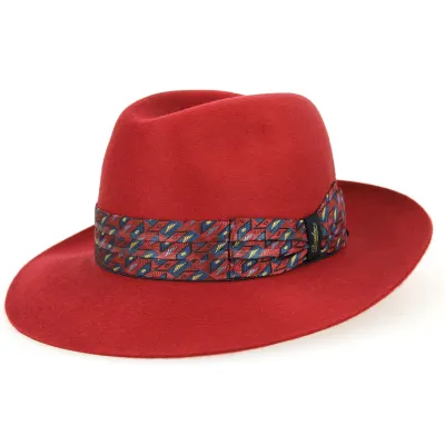 Borsalino Burgundy Fur Felt Fedora Hat Reference: 10012 | Traclet Hat Shop