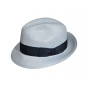 Blue Straw Fedora Hat Lando - Bailey
