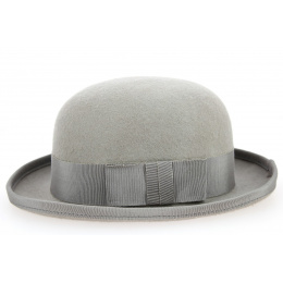 Pearl Gray Wool Felt Bowler Hat - Traclet