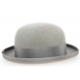 Pearl Grey Wool Felt Bowler Hat - Traclet