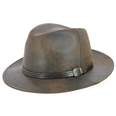 Chapeau Fedora Nanno Marron - Traclet | Imitation Cuir Élégant réf 10020 chapellerie traclet