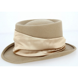 Chapeau Demi Haut de Forme Beige- Traclet
