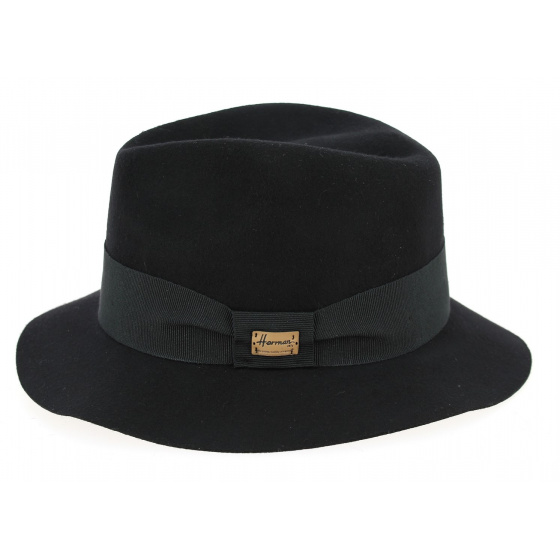 Chapeau Fedora Maxwell Feutre Laine Noir- Herman