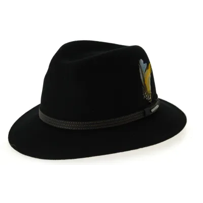 Chapeau Vidor Vitafelt Feutre Laine Noir- Stetson Reference : 10031 | Chapellerie Traclet
