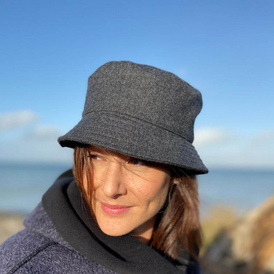 Winter Bucket Hat Gri Toudou Anthracite - Le Chapoté