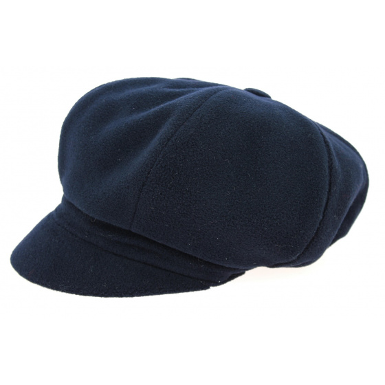 Navy Blue Polar Fleece Newsboy Cap Jeffi - Crambes
