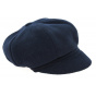 Navy Blue Polar Fleece Newsboy Cap Jeffi - Crambes