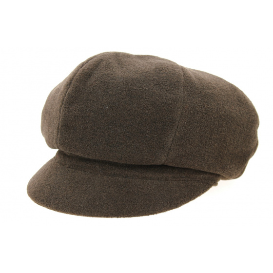 Brown Polar Fleece Jeffi Newsboy Cap - Crambes