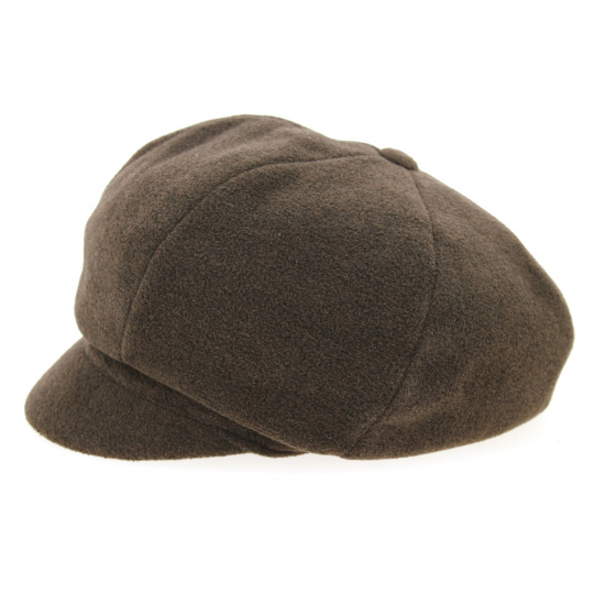 Brown Polar Fleece Jeffi Newsboy Cap - Crambes