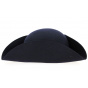 Navy Blue Wool Felt Tricorn Hat - Traclet