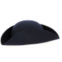 Navy Blue Wool Felt Tricorn Hat - Traclet