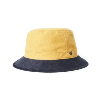 Chapeau Bob Shield Velours Bleu Marine & Jaune- Brixton  Reference : 10064 | Chapellerie Traclet