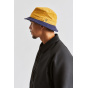 Navy Blue & Yellow Velvet Shield Bucket Hat - Brixton