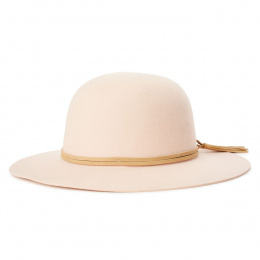 Phoebe Pink Wool Felt Wide Brim Hat - Brixton