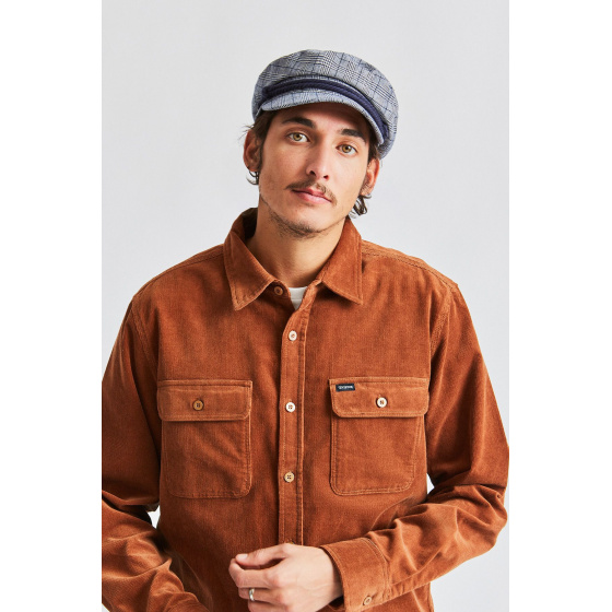 Navy Blue Fiddler Sailor Cap in Linen & Cotton - Brixton