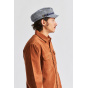 Navy Blue Fiddler Sailor Cap in Linen & Cotton - Brixton