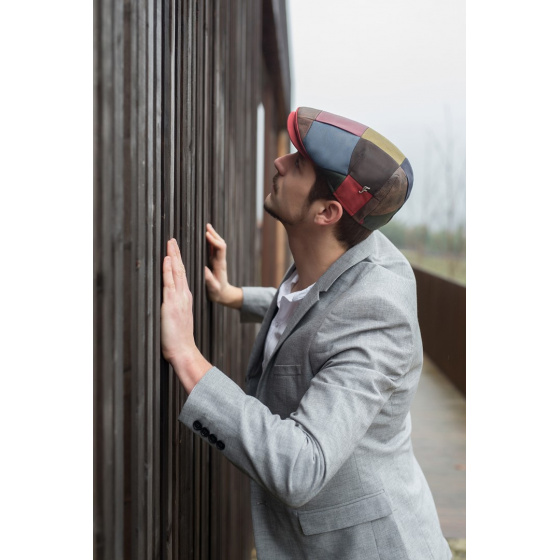 Casquette Plate Chambéon Patchwork Cuir - Fléchet