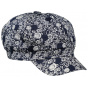 Navy Cotton Constance Summer Newsboy Cap - Traclet