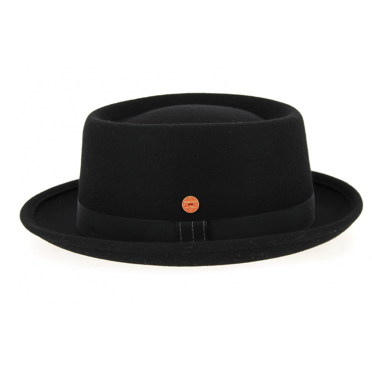 Ronald Black Wool Felt Winter Fedora Trilby Hat