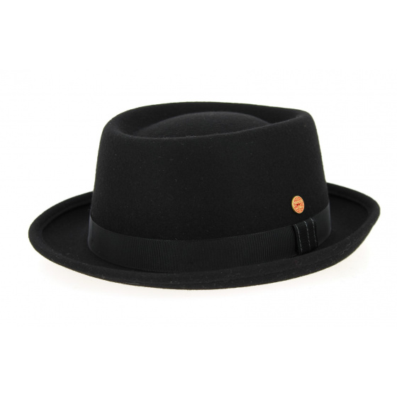 Chapeau Porkpie Ron Feutre Laine Noir- Mayser Chapeau Porkpie Ron Feutre Laine Noir- Mayser