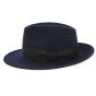 O Goldwin Navy Wool Felt Fedora Hat - Herman