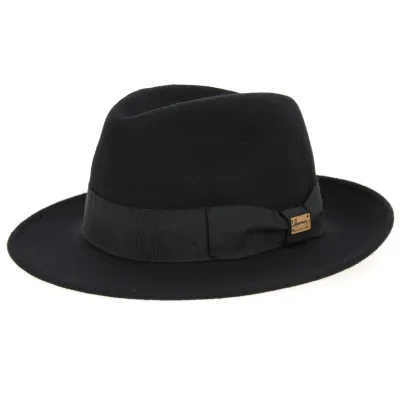 Chapeau Fedora Goldwin Feutre Laine Noir- Herman Reference : 10115 | Chapellerie Traclet