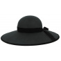 Wide Brim Chouan Capeline Black Wool Felt Hat - Traclet
