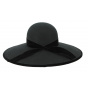 Wide Brim Chouan Capeline Black Wool Felt Hat - Traclet