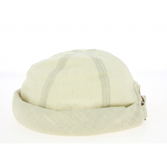 Sand-colored Linen Cooper Docker Cap - Mtm