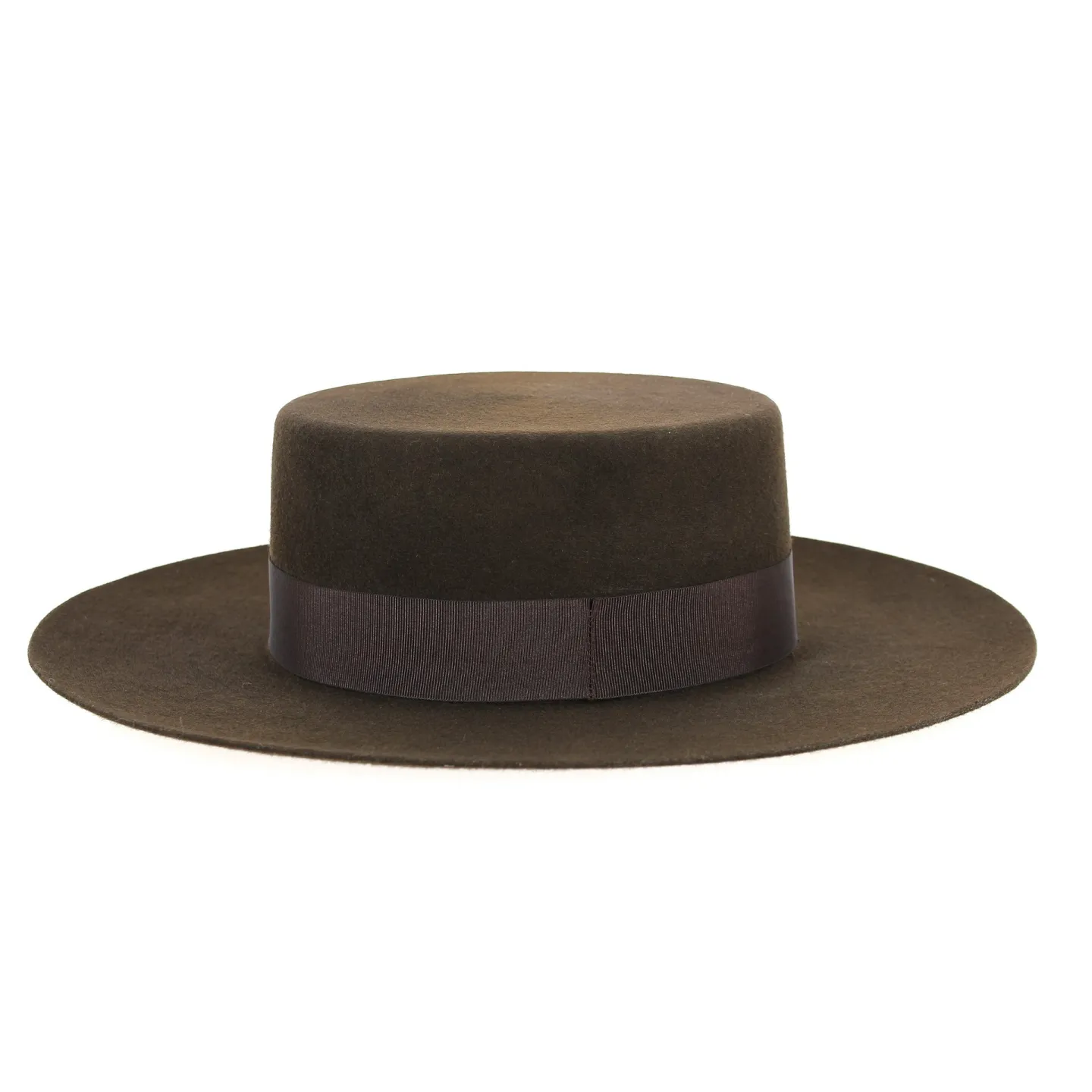 Chapeau Santiago Cordobes/Canotier Feutre Laine Chocolat- Traclet Reference : 10130 | Chapellerie Traclet