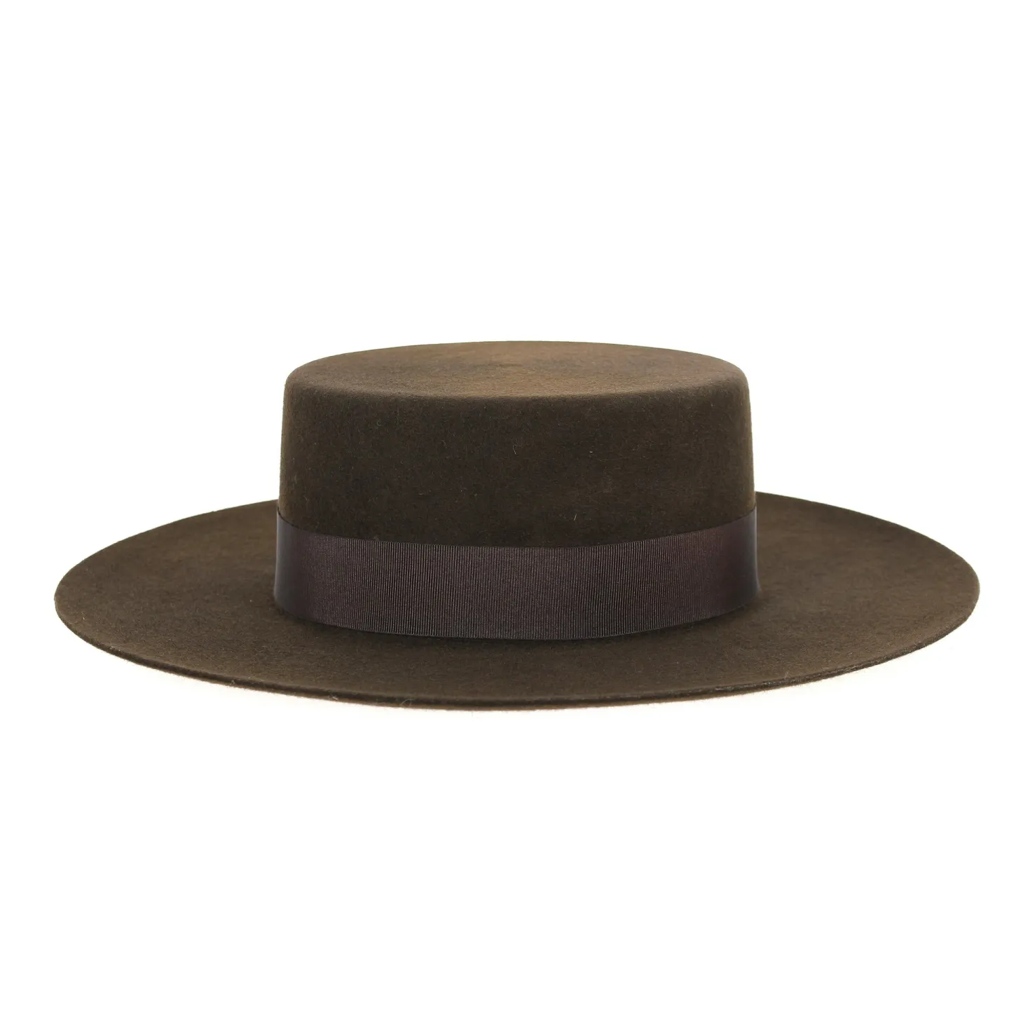 Chapeau Santiago Cordobes/Canotier Feutre Laine Chocolat- Traclet Reference : 10130 | Chapellerie Traclet