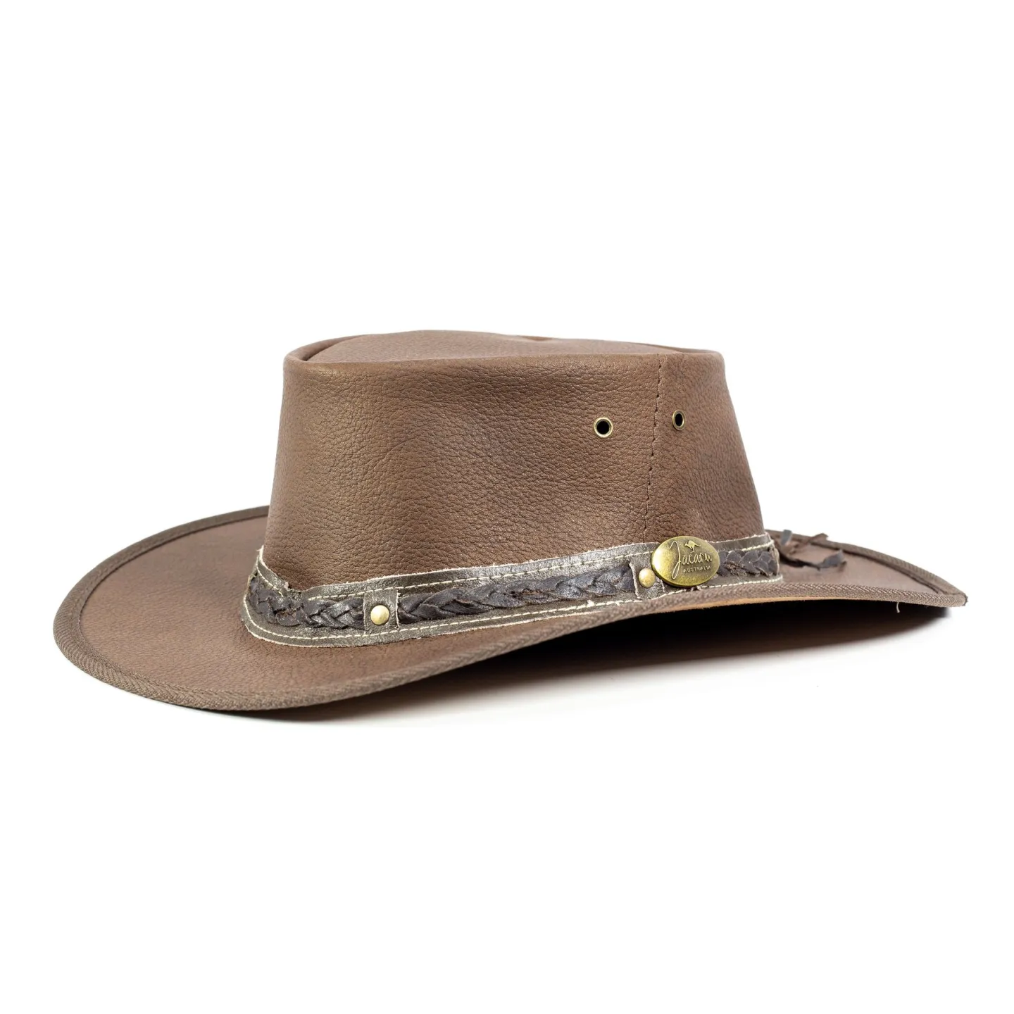 Chapeau Traveller Cuir Roo Nomad Marron - Jacaru Reference : 1339 | Chapellerie Traclet