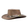 Chapeau Traveller Cuir Roo Nomad Marron - Jacaru Reference : 1339 | Chapellerie Traclet