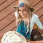 Women's Australian Leather Hat Beige - Jacaru