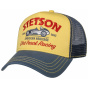 Baseball Cap Trucker Dirt Track Racing Blue & Yellow Cotton- Stetson