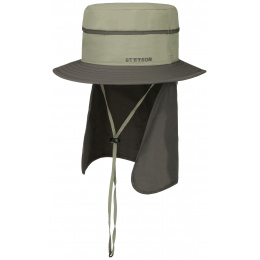 Gray & Green Nylon Neck Cover Bucket Hat - Stetson