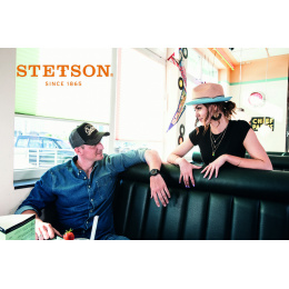 Baseball Cap Trucker Racing Team Black Cotton - Stetson