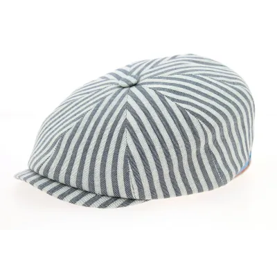 Casquette Hatteras Forli avec Rayures Bleues Coton- Traclet Reference : 10155 | Chapellerie Traclet