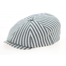 Hatteras Forli Cap with Blue Stripes Cotton - ALFONSO D'ESTE