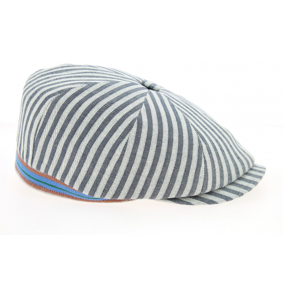 Casquette Hatteras Forli avec Rayures Bleues Coton- ALFONSO D'ESTE