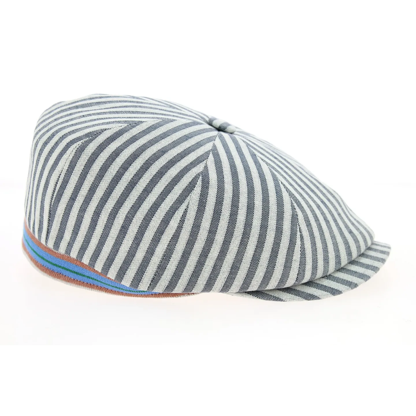 Casquette Hatteras Forli avec Rayures Bleues Coton- Traclet Reference : 10155 | Chapellerie Traclet
