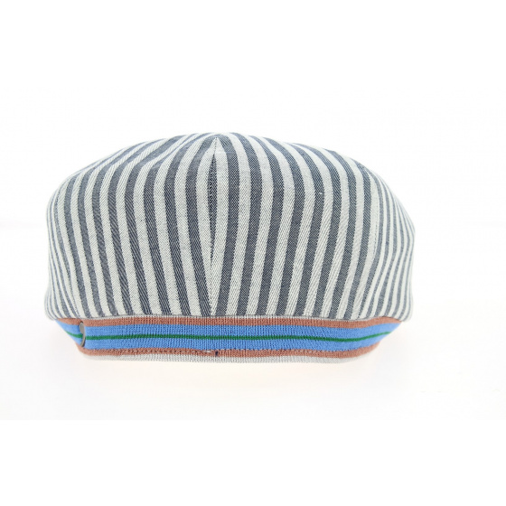 Casquette Hatteras Forli avec Rayures Bleues Coton- ALFONSO D'ESTE