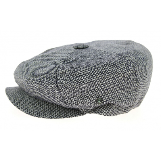 Blue Silk Herringbone Irish Ivy Cap - City Sport Blue Silk Herringbone Irish Ivy Cap - City Sport