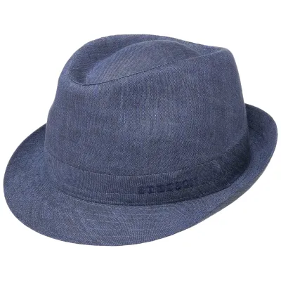 Chapeau Trilby Lin Bleu Foncé- Stetson  Reference : 10167 | Chapellerie Traclet