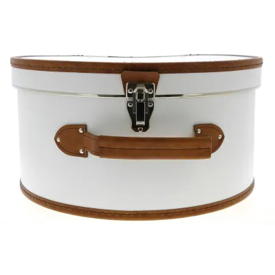Boîte à Chapeau Blanc & Marron- Traclet Reference : 10175 | Chapellerie Traclet