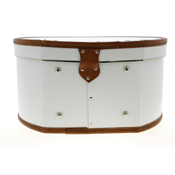 White & Brown Hat Box - Traclet White & Brown Hat Box - Traclet
