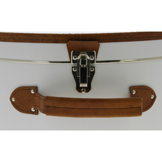 White & Brown Hat Box - Traclet White & Brown Hat Box - Traclet