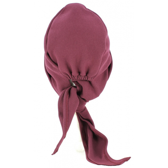 Turban Foulard Chimiothérapie Coton Prune - Traclet