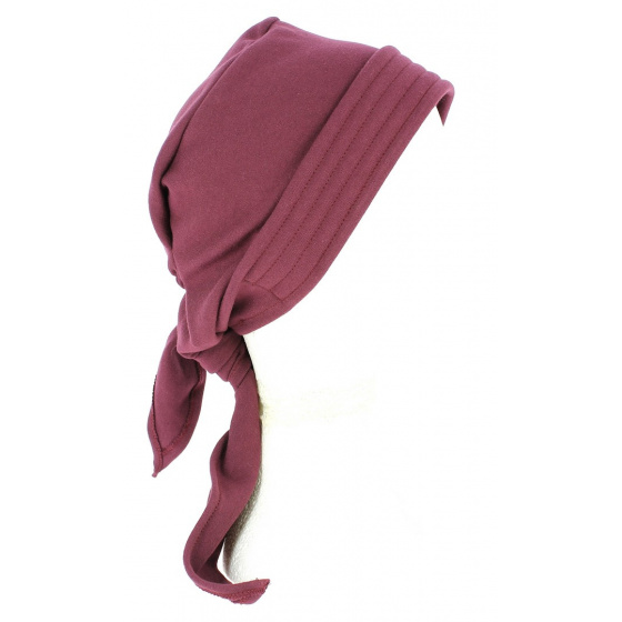 Turban Foulard Chimiothérapie Coton Prune - Traclet