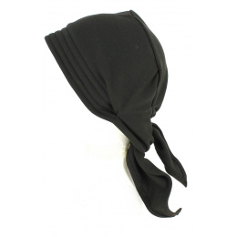Chemotherapy Turban Scarf Cotton Black - Traclet